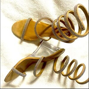 NWT size 9 wedge rhinestone heel sandal